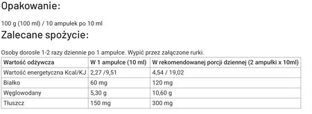 Napój żeń-szeniowy z mleczkiem pszczelim 10×10 ml – wspomaga odporność i energię