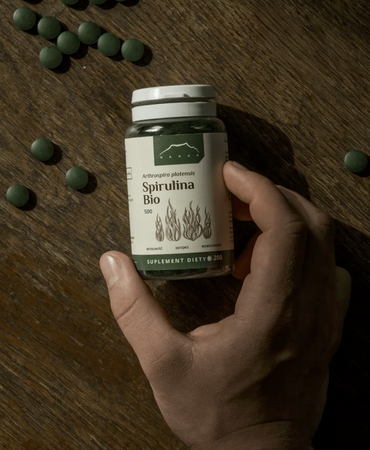 Spirulina Bio w tabletkach 500 mg – 100% naturalna alga 200 kapsułek