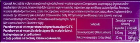 Alliofil® forte — czosnek + pokrzywa | odporność, górne drogi oddechowe | 30 kapsułek
