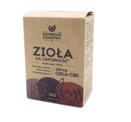 Zioła na odporność – 100 × 5 mg CBDA + CBD + witamina D₃