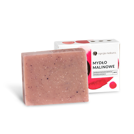 Mydło Malinowe Naturalne w Kostce 100g – ręcznie robione, wegańskie.