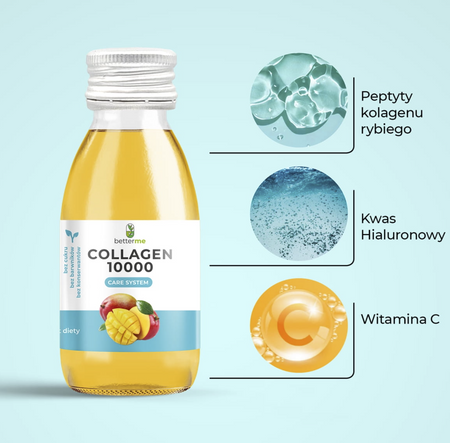 BetterMe Collagen 10000 – płynny kolagen rybi, 30 dni kuracji, 10 000 mg