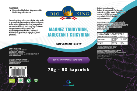 Magnez taurynian, jabłczan i glicynian 90 kapsułek 