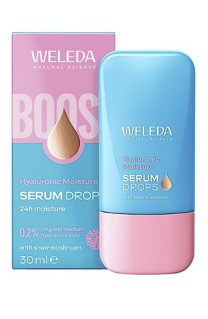 Weleda Nawilżające serum w kroplach z kwasem hialuronowym 30 ml | duo-hialuron + Tremella | 24h nawilżenia
