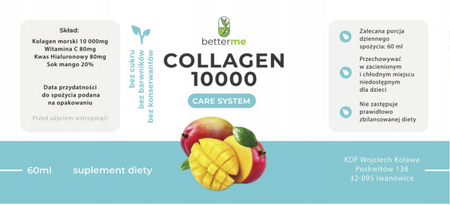BetterMe Collagen 10000 – płynny kolagen rybi, 30 dni kuracji, 10 000 mg