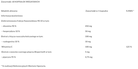 Diosmina Kompleks Singularis Superior – 60 Kapsułek Wegańskich