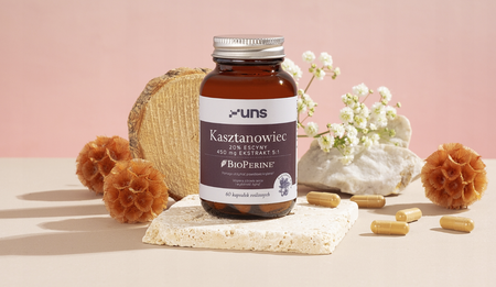 Kasztanowiec i BioPerine 60 kapsułek, niewydolność żylna, ciężkie nogi