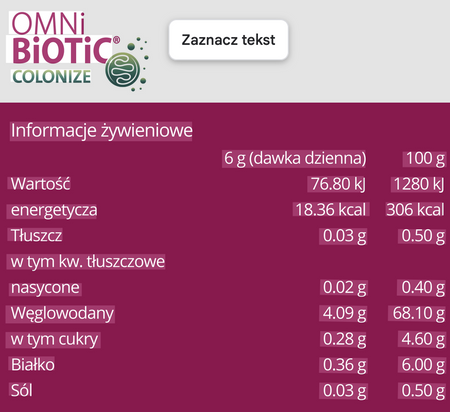 OMNi-BiOTiC® COLONIZE – synbiotyk po kolonoskopii | odbudowa mikroflory jelitowej 28 saszetek 