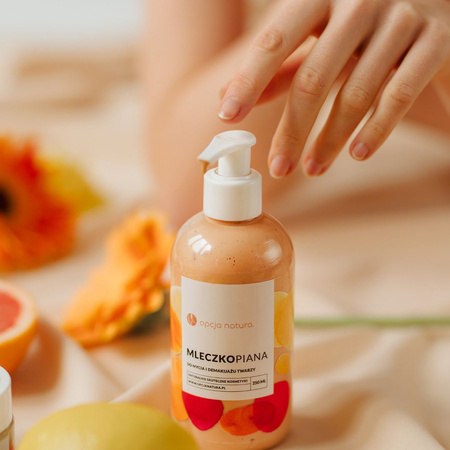 Mleczkopiana do mycia i demakijażu twarzy – naturalna formuła z glinkami, pantenolem i mocznikiem 250ml