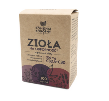 Zioła na odporność – 100 × 5 mg CBDA + CBD + witamina D₃