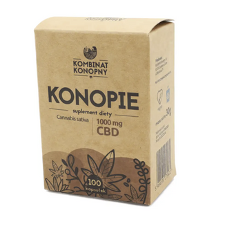 Konopie w kapsułkach – 100 szt. | 10 mg CBD | Naturalny susz konopny | Full Spectrum