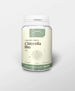 Chlorella Bio w tabletkach 500 mg – 100% naturalna alga 200 kapsułek 