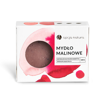 Mydło Malinowe Naturalne w Kostce 100g – ręcznie robione, wegańskie.