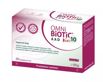 OMNi-BiOTiC® 10 AAD Kids 20 saszetek – synbiotyk przy antybiotyku dla dzieci od 1. dnia życia