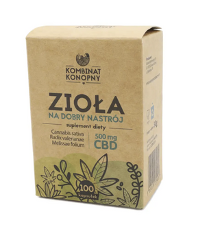 Zioła na dobry nastrój – 100 kapsułek | CBD 5 mg | Melisa + Kozłek + Konopie | Naturalne ukojenie