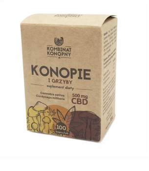 Konopie i Grzyby – 100 kapsułek | 5 mg CBD + Cordyceps | Odporność, energia, adaptogeny