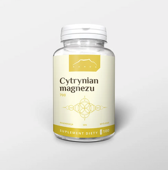 Cytrynian Magnezu 700 mg – kapsułki wegańskie 100szt | Wysoka przyswajalność 90%