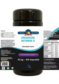 Organiczna witamina B - kompleks 60 kapsułek.