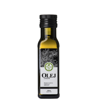 Olej lniany tłoczony na zimno 100 ml – świeży olej lniany bogaty w omega-3 | Olejowy Raj