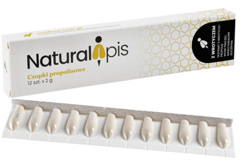 Czopki propolisowe z wrotyczem Naturalapis 12 x 2 g