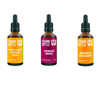 Zestaw odpornościowy 3× krople – Echinacea + ekstrakt z grejpfruta + Witamina D3