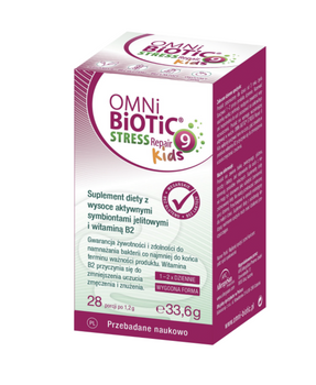 OMNi-BiOTiC® SR-9 Kids 28 x 1,2 g – synbiotyk dla dzieci z 9 szczepami bakterii i witaminą B₂